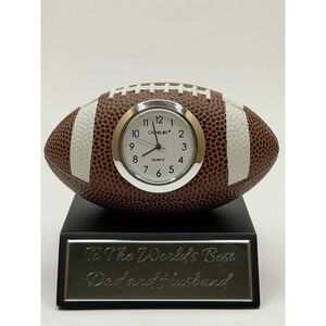 Danbury Football Desk Clock World\'s Best Dad Husband Engraved Quartz 2012 Sport